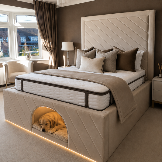 Havanah Modern Bed Frame with Built-In Dog Bed