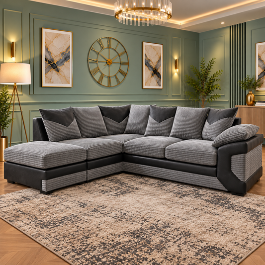 Fairview Lounge L-Shaped Sofa In Jumbo Fabric