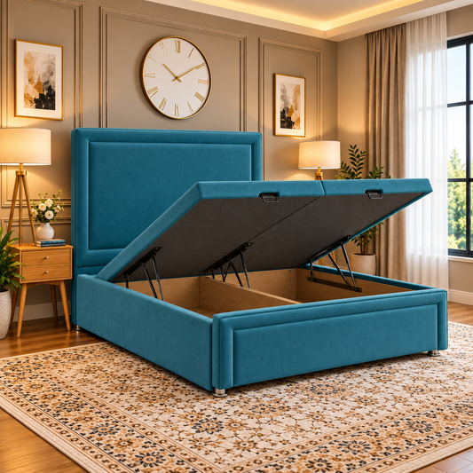 Glenmore Divan Ottoman Gas Lift Piping Headboard Bed Frame