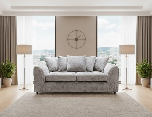 Elwood Charm 3 Seater Sofa In Plush Velvet Fabric