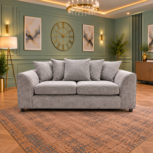 Elwood Charm 3 Seater Sofa In Plush Velvet Fabric