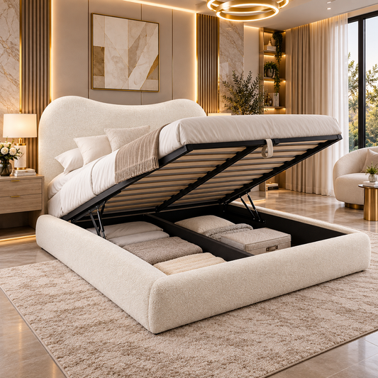 Calviero Crescent Boucle Bubble Bed Frame
