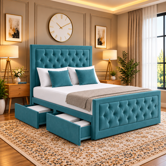 Carrbridge Divan Deep Tuffted Padded Headboard Bed Frame