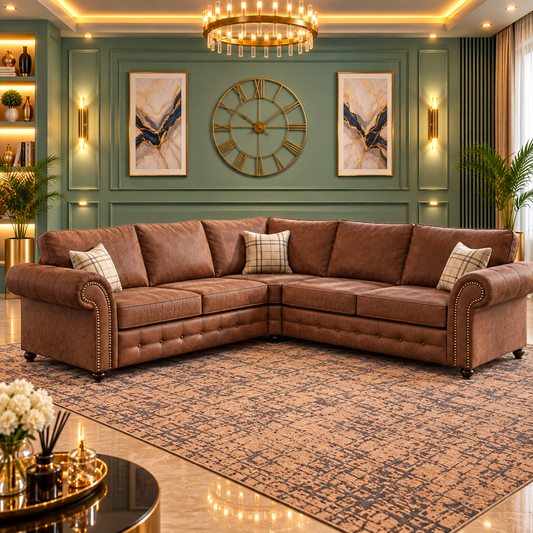 Sage Timber Modern Lounge Corner Sofa