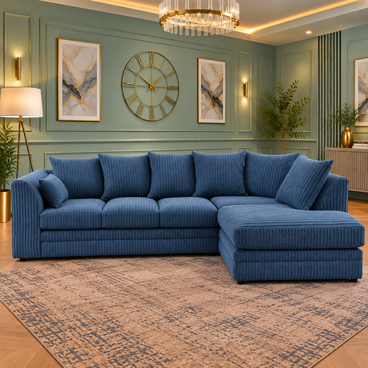 Quiet Beam Right-Hand Chaise L-Shaped Sofa In Jumbo Fabric