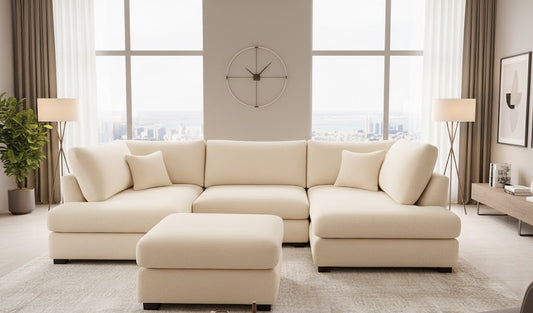 Winsted Grace U-Shaped Sofa In Plush Velvet Fabric