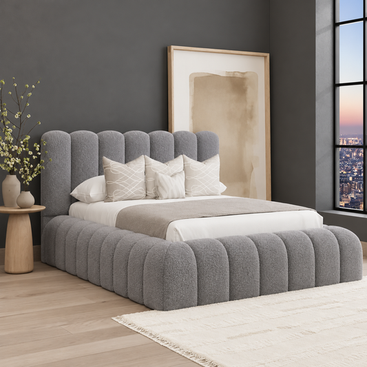 Nancy Luxury Bed Frame in Boucle Fabric