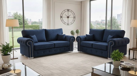 Blenheim Classic 3 + 2 Seater Sofa In Plush Velvet Fabric