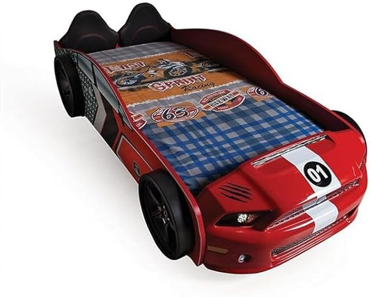Red Car Bed For Kids With LED Lights
