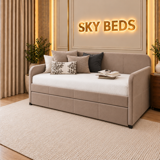 Phuket Upholstered Guest Room Single Trundle Sofabed