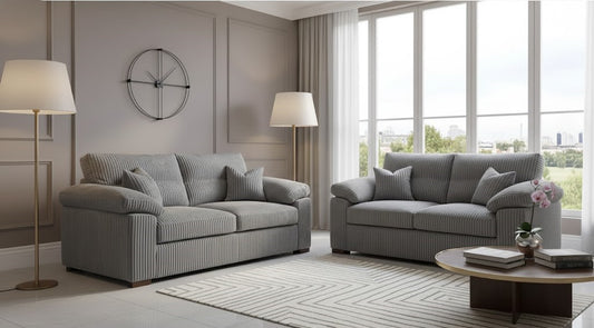 Lockridge Grace 3 And 2 Seater Sofa In Plush Velvet Fabric
