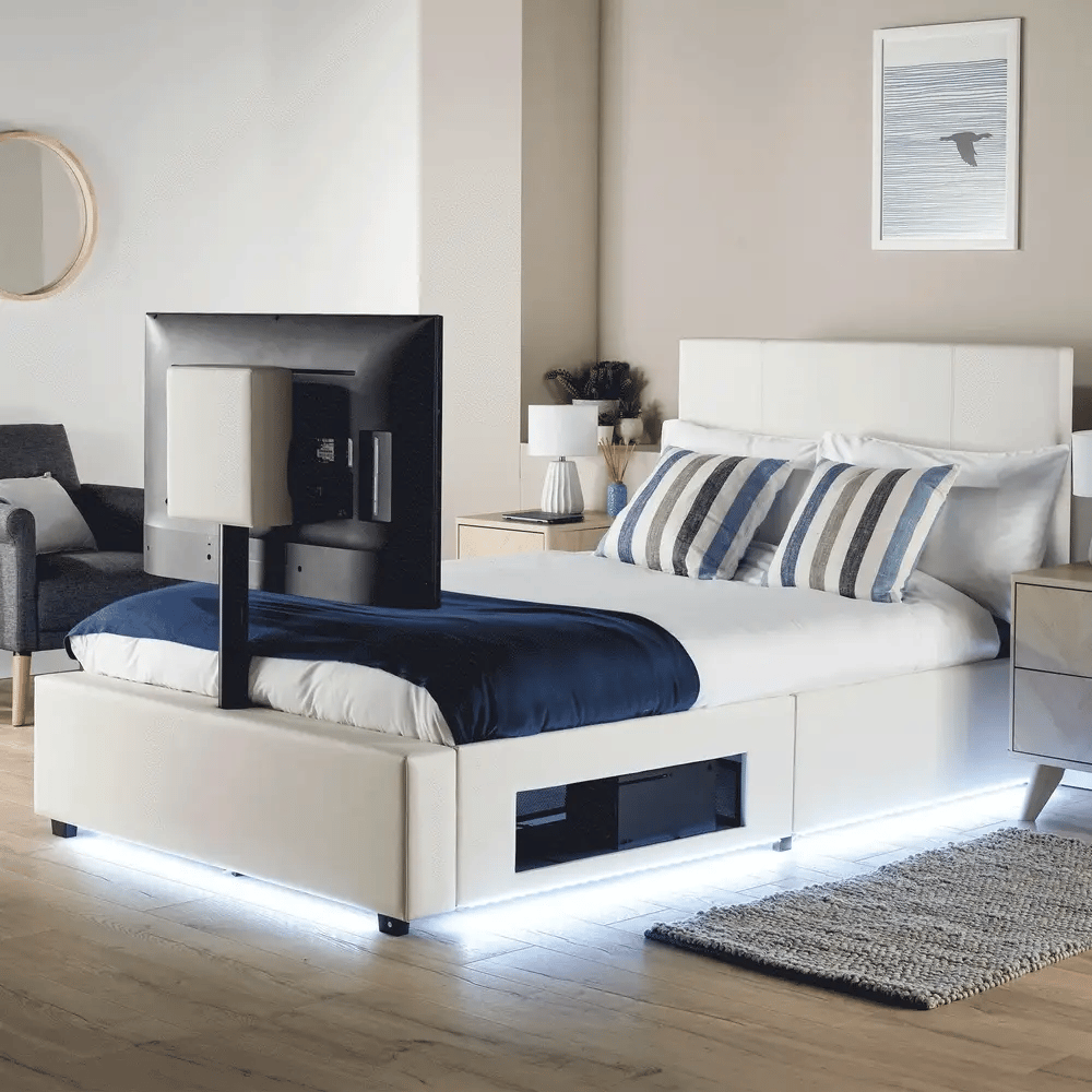 AVA Upholstered Leather TV Bed Frame AVA Upholstered Leather TV Bed Frame