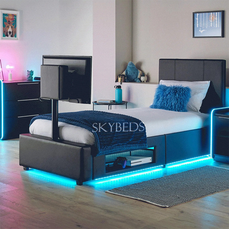 AVA Upholstered Leather TV Bed Frame AVA Upholstered Leather TV Bed Frame