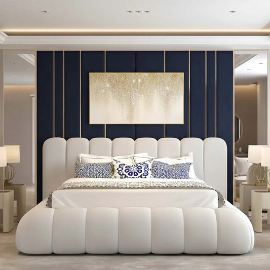 Bosnia Hotel Style Bed Frame In Boucle Farbic