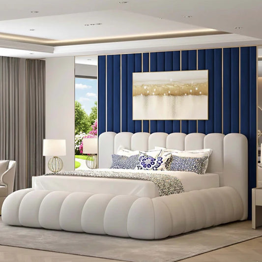 Bosnia Hotel Style Bed Frame In Boucle Farbic