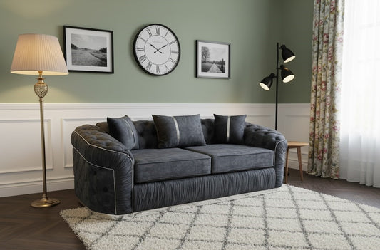 Gilded Retreat 2 Seater Lounge Sofa In Plush Velvet Fabric