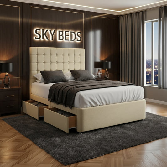 Moscow Chesterfield Divan Bed Frame with Drawers