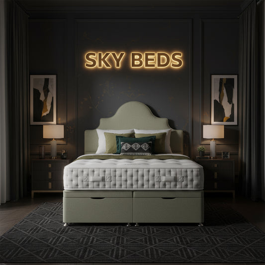 Steven Divan Ottoman Bed with Luxury Art Deco Headboard