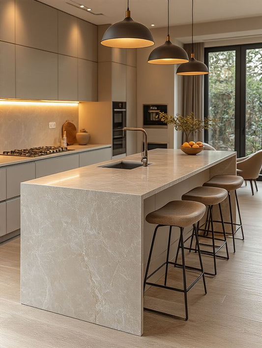 OakWave Modern Kitchen With Matte Handleless Cabinetry Bespoke