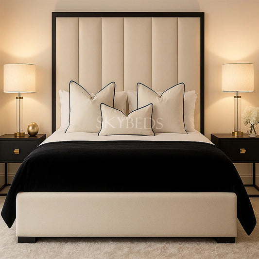 Beatrice Panel Bed Frame With Black Border