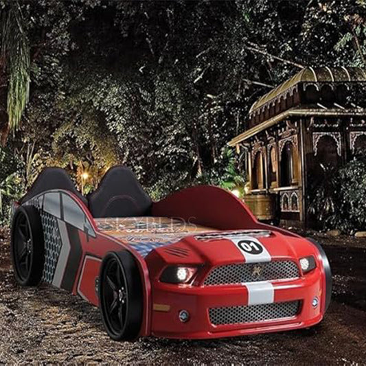 Red Car Bed For Kids With LED Lights