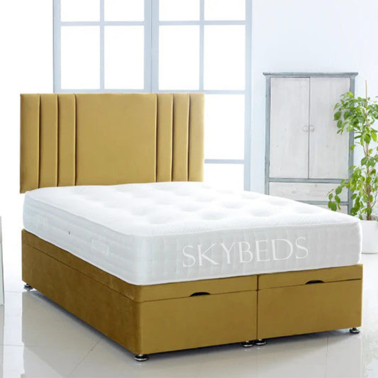 Pamela Divan Ottoman Bed in Plush Velvet Fabric