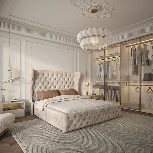 Stockton Wingback Chesterfield Upholstered Bed Frame