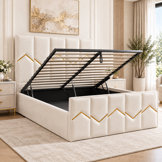 Tornum Upholstered Art Deco Bed Frame