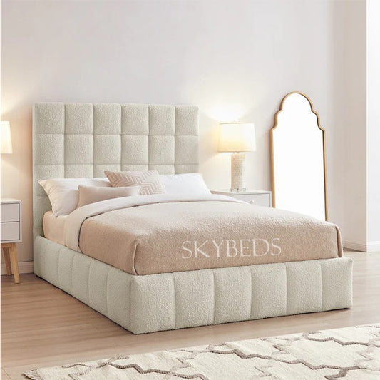 Hermes Cubed Upholstered Bed With Gas Lift Ottoman Storage