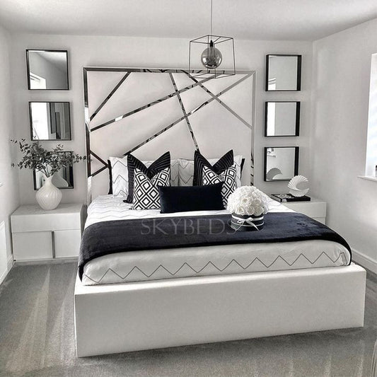 Sanctuary Luxury Bed Frame with Silver Stripes