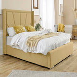 Tia Wingback Bed Frame in Linoso Fabric Tia Wingback Bed Frame in Linoso Fabric