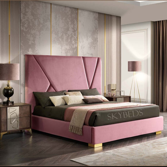 Hanson Pink Upholstered Bed Frame
