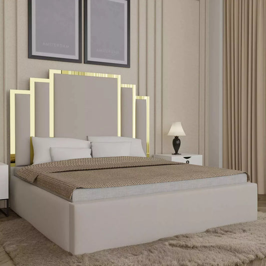Milan Luxury Upholstered Bed with Golden Border