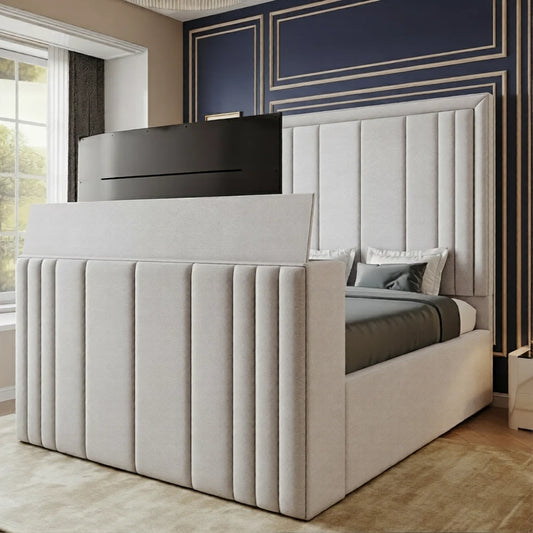 Malti Linestyle Upholstered TV Bed Frame