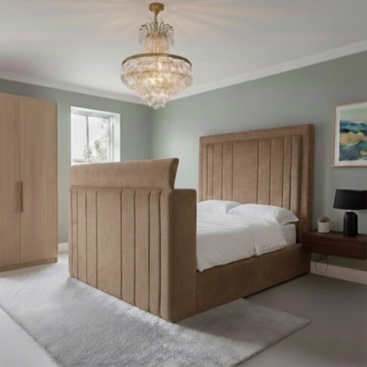 York Upholstered TV Bed Frame