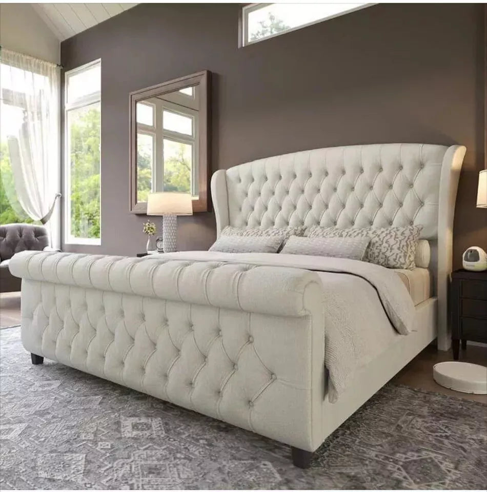 cream-color-sleigh-bed-in-bedroom