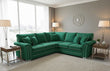 The Toby Comfort Corner Sofa Emerald Green Plush Velvet Fabric