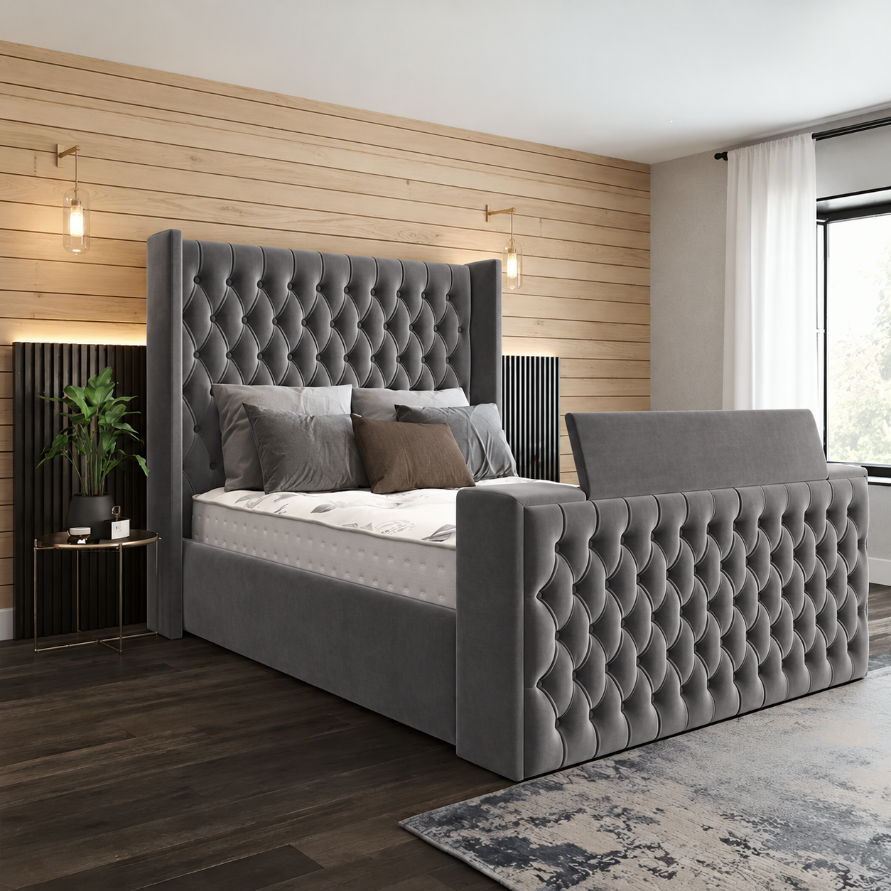 Twinkle Winged Chesterfield TV Bed Frame
