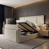 Monaco Panelled TV Bed Frame With Wide Headboard