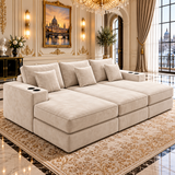 Huxford Cinema Sofa Bed | Deep Lounge Seating with Cup Holders