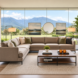 Lancaster Lounge L-Shaped Modern Sofa In Plush Velvet Fabric
