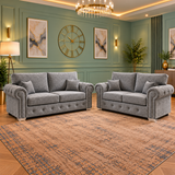 The Arlo And Jacob 3 + 2 Seater Sofa In Plush Velvet Fabric