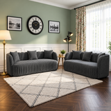 Silent Cypress Couch 3+2 Seater Sofas In Plush Velvet Fabric