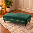 Luxury Handmade Coniston Fabric Footstool Coffee Table with Gold Piping