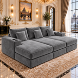 Huxford Cinema Sofa Bed | Deep Lounge Seating with Cup Holders