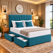 Dunrobin Divan Fan Panel Headboard Bed Frame with Optional Storage