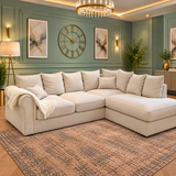 The Havana Embrace L-Shaped Lounge Sofa In Plush Velvet Fabric