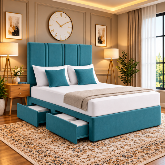 Dundee Divan Double Vertical Lines Panel Bed Frame