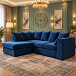 The Windsor Quilt L-Shaped Modern Sofa In Plush Velvet Fabric