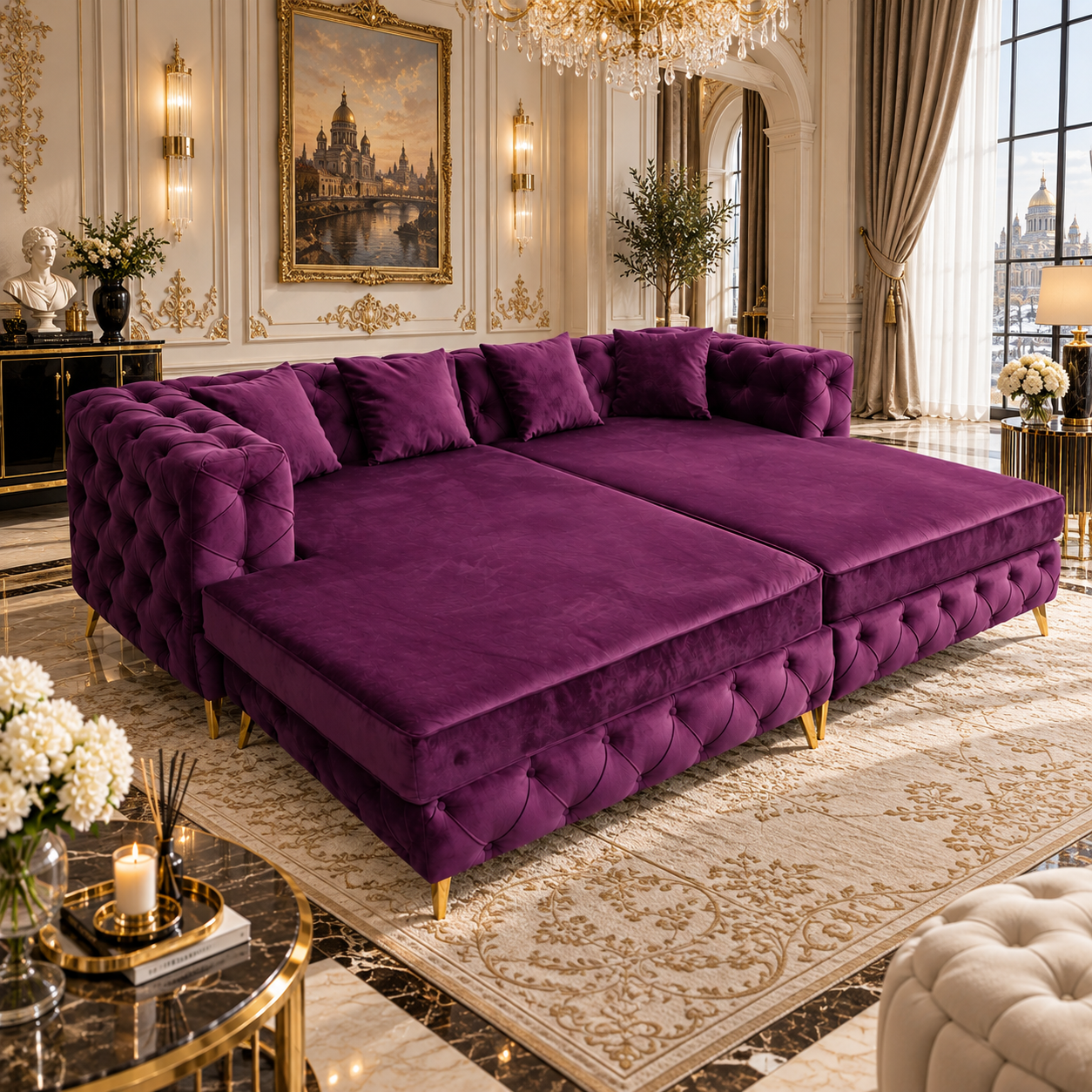 Morrow Cinema Bed | Deep Tufted Plush | Movie Night Comfort